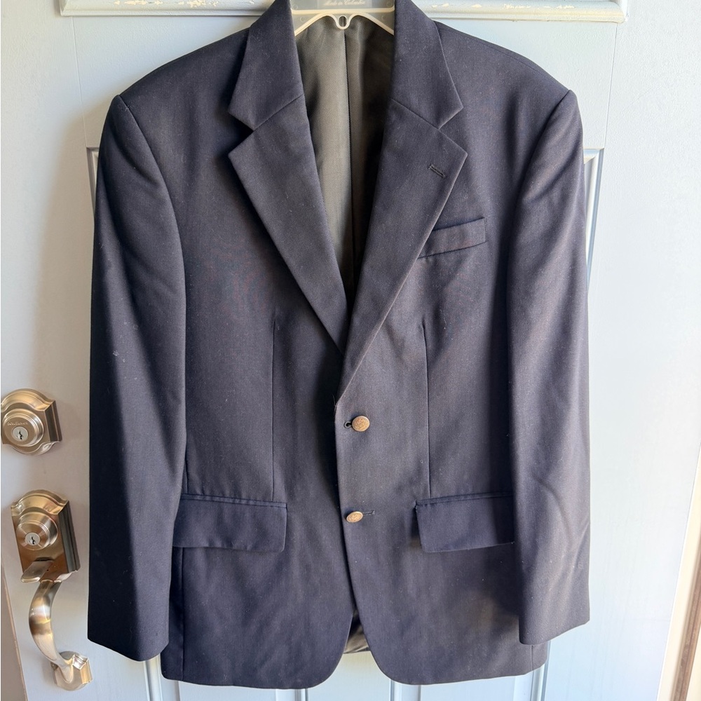 Men's Oscar de la Renta Navy Blue Two-Button Blazer